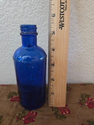 Colbalt Blue Medicine Bottle "M", 5-1/2" Tall, RCD|113056