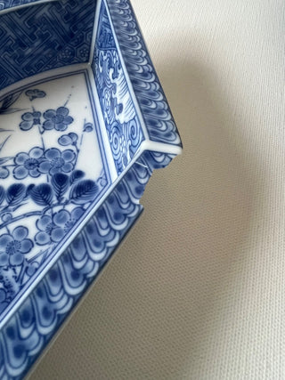 Japanese blue and white appetizer platter lazy susan|52033