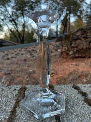 KW Heisey Glass Clear 8” Patrician Candle Holder Not Marked