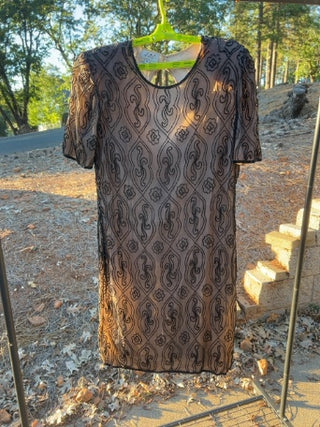 VTG J.M.C. Beaded Silk Dress Sz 14