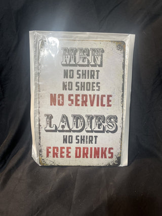Sign men, no shirt no shoes rsv