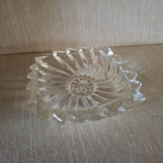 Vtg Clear Spiral Glass Ashtray Medium MTS