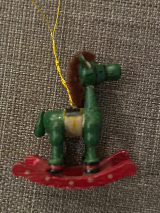 Mini Wooden Rocking Horse Ornament    MTS|131896