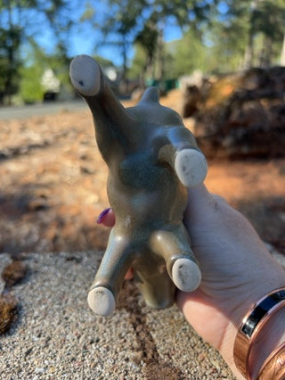 vintage stoneware cow-shaped creamer pitcher