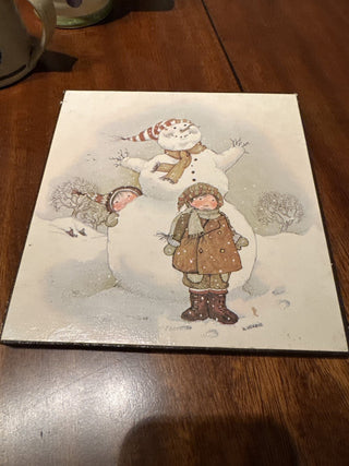 Holly Hobie Snowman Plaque-KL RCD