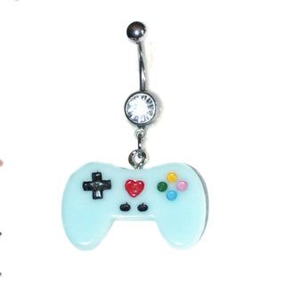 Blue gamer Belly Ring|53706