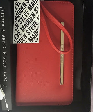 Steve Madden Wristlet Red Wallet Black White Wrap #62 VV MTS|118673