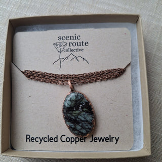 Handmade Recycled Copper Picasso Jasper Pendant RCD *
