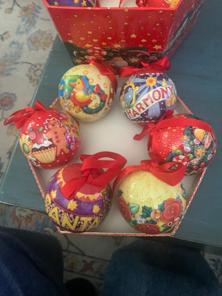 Mary Engelbreit Box of 12 Christmas 3" Balls MTS|131189