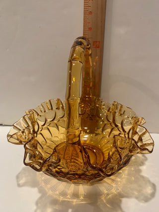 Fenton Amberina Hobnail Ruffled Pedestal Compote MTS