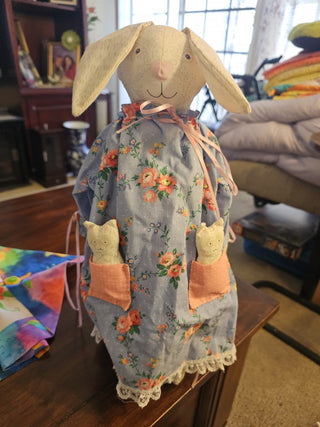 Vintage Cotton Plush Rabbit w/ Cats RSV