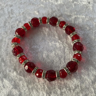 red & rhinestone stretchy bracelet RSV