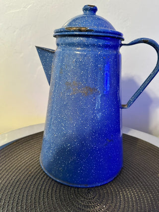 Coffee Pot Blue Metal Camper MTS