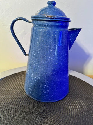Coffee Pot Blue Metal Camper MTS