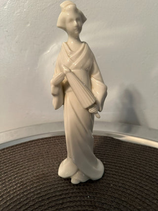 Oriental Porcelain Holds Umbrella  MTS