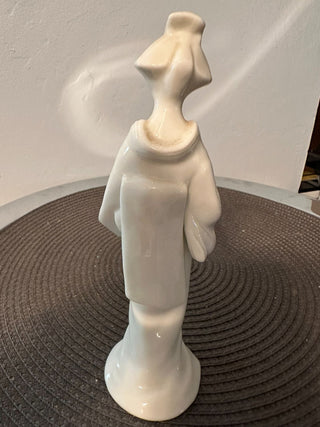 Oriental Porcelain Holds Umbrella  MTS