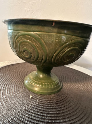 Bowl Pedestal Metal Green MTS