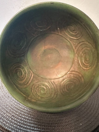 Bowl Pedestal Metal Green MTS