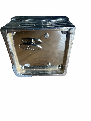 Vtg Christmas Silver Plated Metal 7.5" Santa Claus Figure Music Box Holiday-RSV|130697