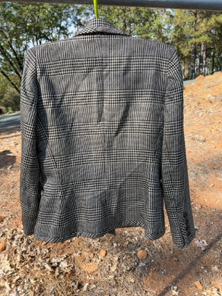 Vintage Oscar De La Renta Saks Fifth Avenue Plaid Blazer Size 10