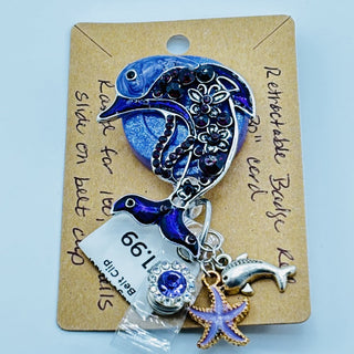 Purple Dolphin Badge Holder on a Belt Clip|76210