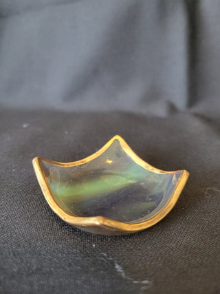 2" Stained Glass w/Gold Trim Trinket Dish RCD|61434