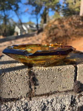 JP Vintage MCM Amber Glass Ashtray