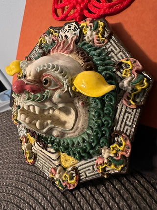 Chinese Lion Dance Clay Mask  MTS|91314