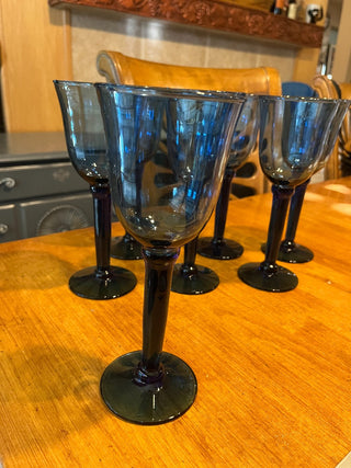 Blue Wine Glass or Goblet RSV