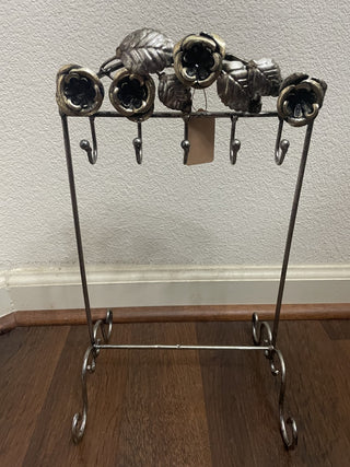 Jewelry Stand Metal Flowers & Leaves MTS|23397