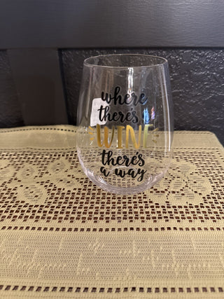 Vintage Where is the wine stemless wine glass - RCD