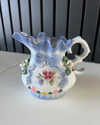 Vintage lusterware blue ribbon pitcher RSV|117067