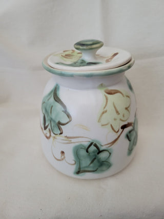 Clouds Folsom Pottery 6" Lidded Canister Ivy Leaf Design RCD|96566