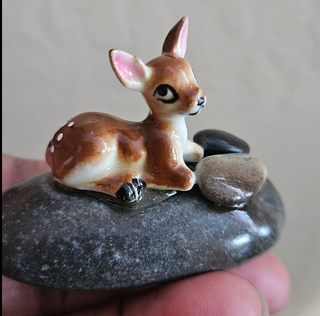 Vintage Miniature Deer on a rock (BRI) - MTS|116447