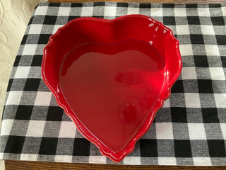 Red Appolia heart shaped casserole made in France 10x11” MTS|54198