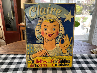Claire metal sign French bakery vintage distressed MTS|57080