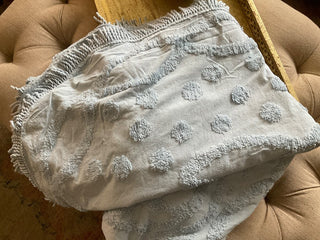 Blue Chenille Bedspread or coverlet Q MTS|67282