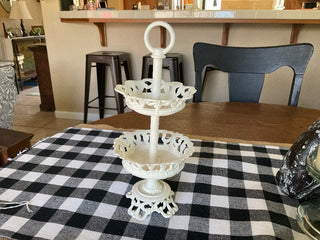 2 Tier ivory cast iron dish MTS|68394