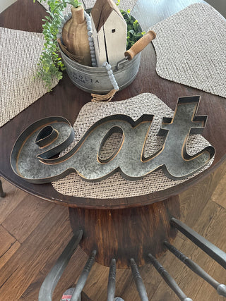 22” Galvanized EAT Sign RSV|68813