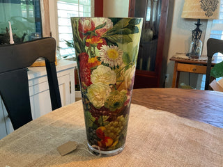 Decoupage glass vase Victorian style 12” MTS|72831