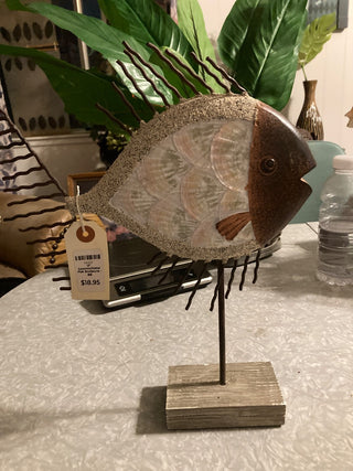 13” Ceramic/Metal Fish Sculpture RSV|78908