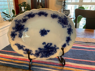 Antique Flow Blue Grindley platter 12” MTS|81019