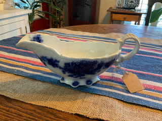 Antique Flow Blue Grindley Gravy Boat MTS|81025