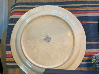 Japanese Plate 14” round blue trim bird floral MTS|83342