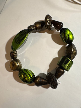 green beaded elastic bracelet RSV|83392