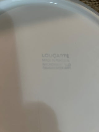 Loucarte white embossed ceramic dinner plates (4)|88729
