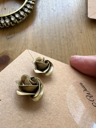 Brass gold Rose earrings MTS|92071