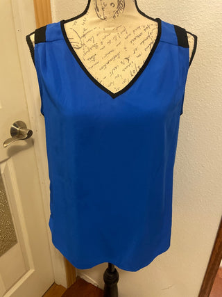 CALVINE KLAIN Blue Sleevless Blouse size M-RSV|93932