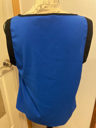 CALVINE KLAIN Blue Sleevless Blouse size M-RSV|93933