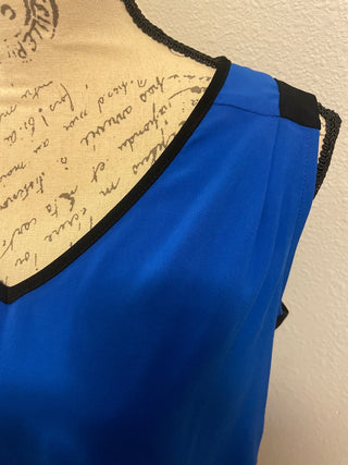 CALVINE KLAIN Blue Sleevless Blouse size M-RSV|93934